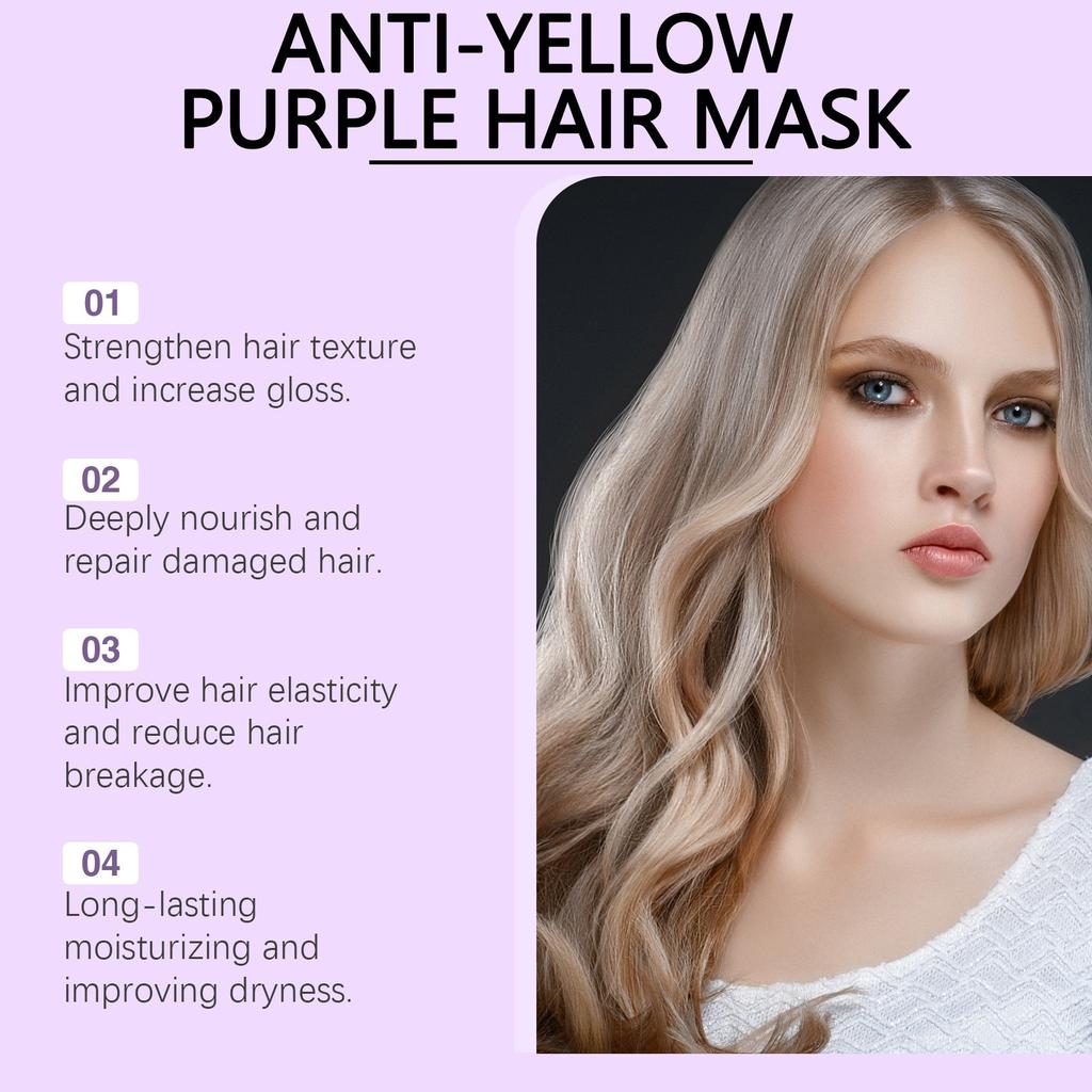 No Yellow Purple Hair Mask For Blonde , Gray And Hair 100ml