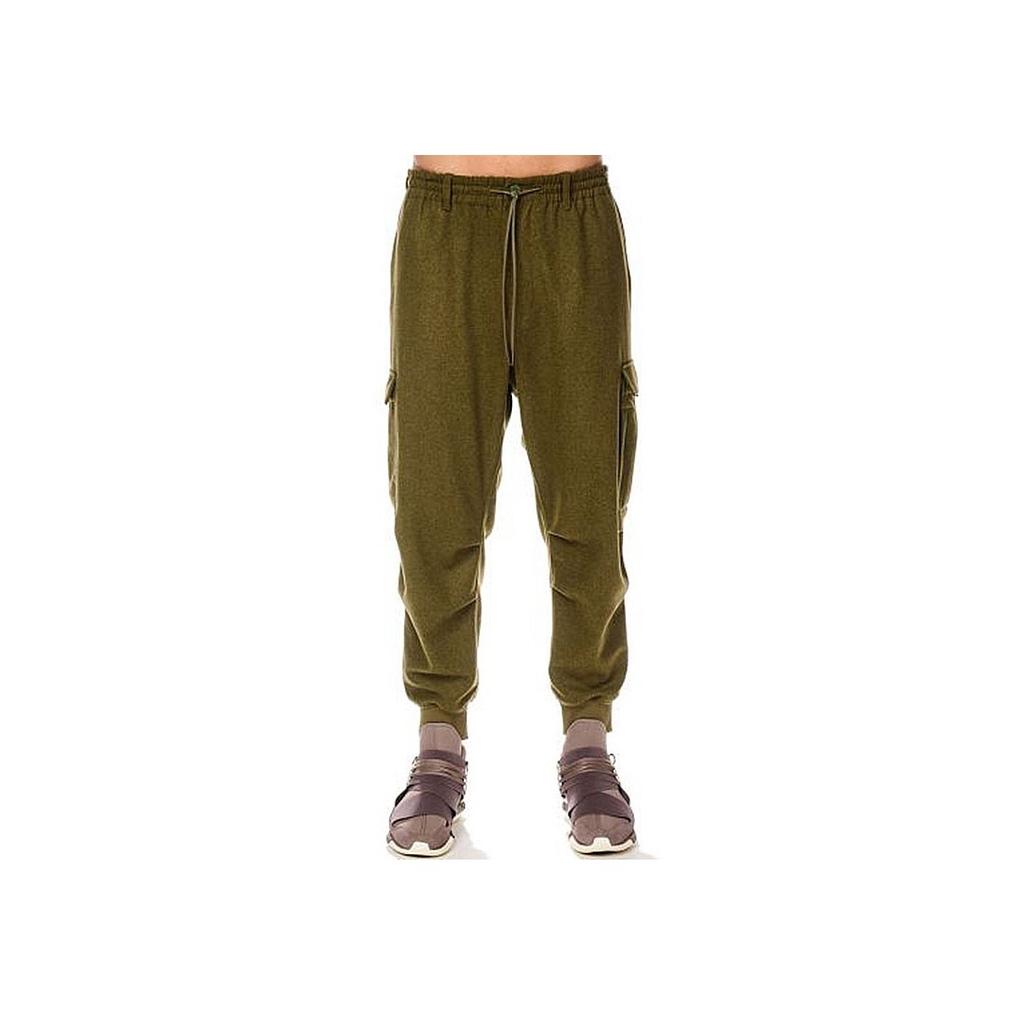 Y-3 FW22 Однотонные брюки-карго с завязками на завязках, мужские брюки, зеленые HT4476