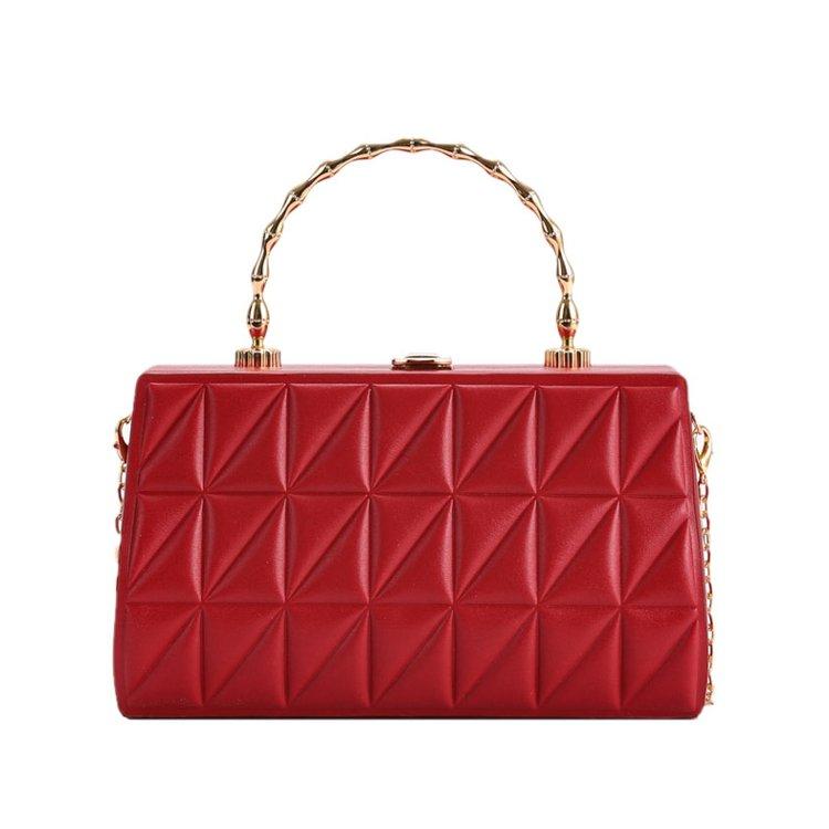 Luxury Hand Bags For Women Metal Handle Boxy Totes Fashion Quilted Pattern Bag Women's Branded Trending Famous Clutch Box Bag