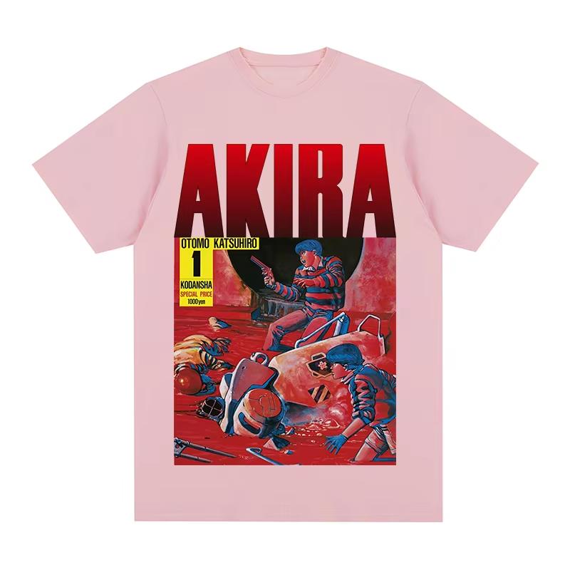 Akira Neo Otomo Katsuhiro Anime Cartoon 1988 Natural Unisexga Tokyo Vintage TShirt Unisex Unisexs Short Sleeve Crew Neck Tee Unisex