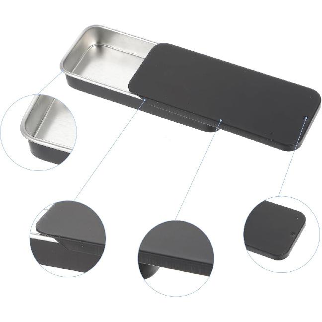 6 PCS Mini Metal Tin Box Containers, Waterproof Tin Box with Slide Top for Candy Mint & Craft Storage, Tiny Storage Container with Lids, Fit in