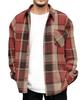 Shop Check Flannel Shirt Size L Jagged Cold Casual Loose Layered [JIGGYS SHOP] Jiggy's Brown/Orange, Fleece-Lined, Fleece, Thick, Men's Jacket,