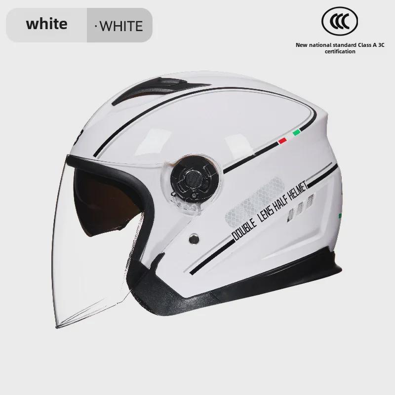 Мотоциклетный шлем с защитой от запотевания, сертифицированный по классу A 3C — на все времена года, с двойной линзой, универсальная посадка