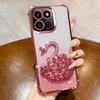 KEYSION Ударопрочный чехол из ТПУ с покрытием для HONOR X7c, с блестками, украшенный лебедем, подставка, задняя крышка для Honor 200 Smart 5G
