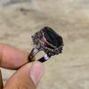 Грубое кольцо с черным турмалином, гальваническое медное регулируемое кольцо, грубые ювелирные изделия из драгоценных камней, стильное кольцо ручной работы, гальваническое ювелирное изделие для подарка