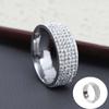 Stainless Steel White Zircon Band Wedding Band Engagement Ring