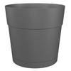 ARTEVASI Round Flower Pot CAPRI LARGE - Plastic - Water Reservoir - Diameter 30 Cm - Anthracite - L 29.5 X D 29.5 H 28.2 Cm