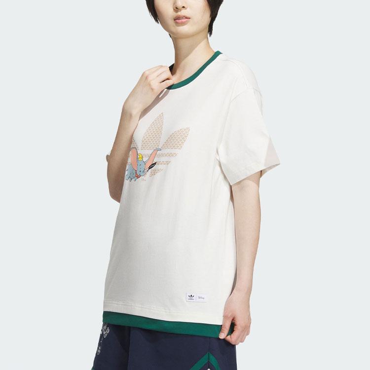 adidas Спортивная футболка Originals X Disney Dumbo с мультяшным логотипом, топ унисекс, белый IN1071