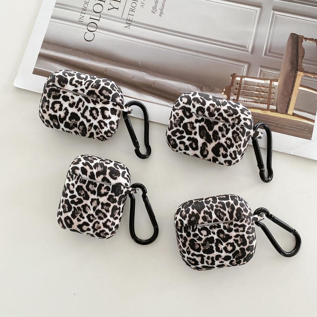 Internet celebrity ins leopard print earphone case for AirPods 1 protective case silicone soft case Apple earphone case batch