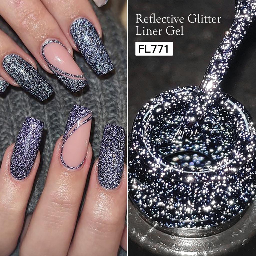 5 мл Светоотражающий Глиттерный Лайнер Гель-лак для Ногтей Золотой Серебряный Красный Блестящие Принадлежности для Ногтей УФ/Светодиодный Лак Гель для Рисования