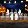 20 Pcs Mini Ghost Ornaments Sitting Ghost Miniatures Halloween Screaming or Smiling Ghost Decorations for Flower Pot Bookshelf Windowsill Edge