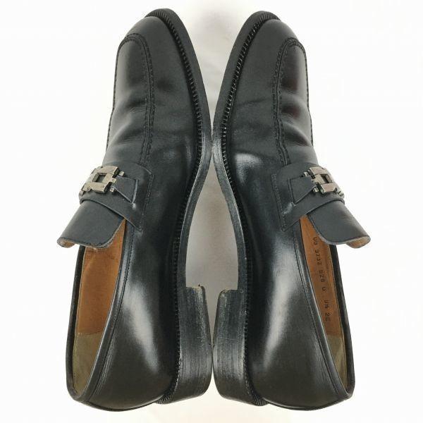 Salvatore Ferragamo Сделано в Италии Полностью кожаные лоферы с перемычкой, слипоны, черные, размер 9.5EE, мужские(ИСПОЛЬЗОВАЛ)