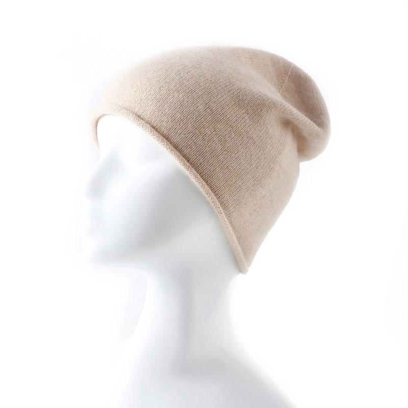 New Autumn and Winter Women's Solid Color Rolled Simple and Laid Back Style Warm Headpiece Knitted Cap