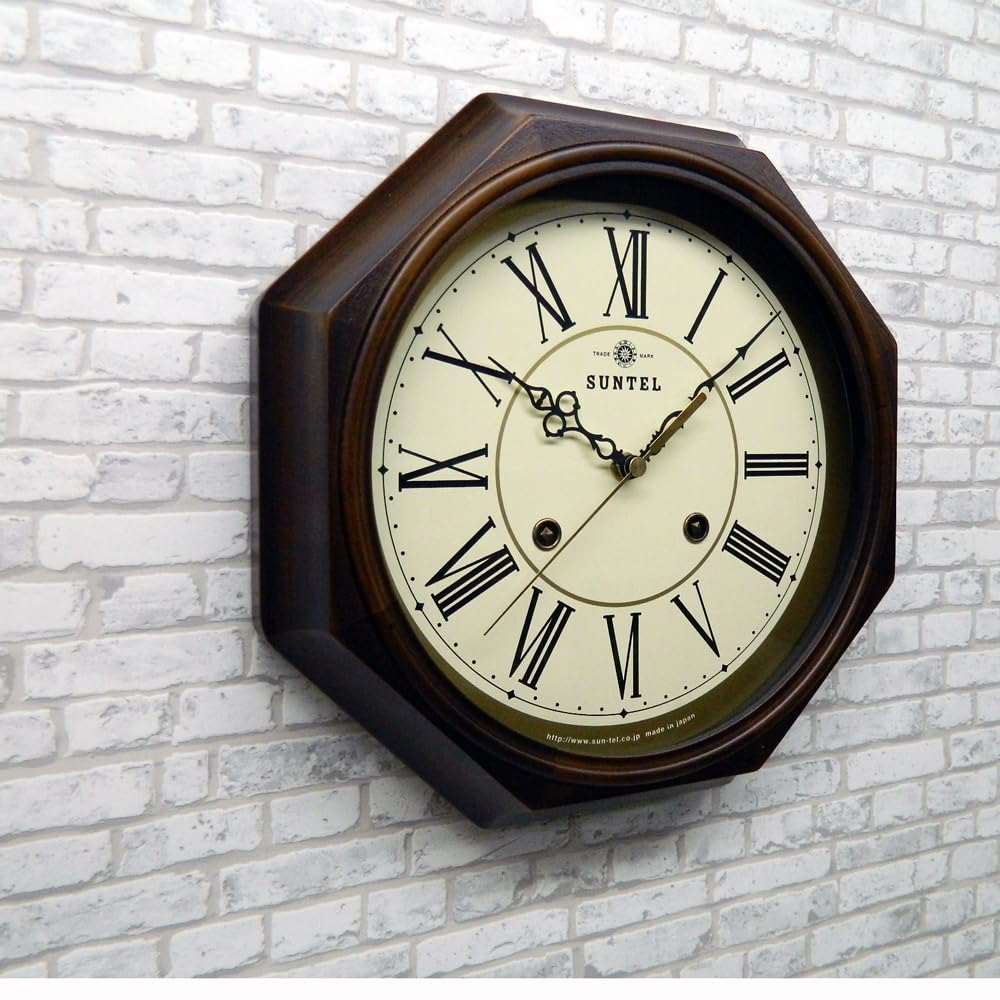 Santell Made in Japan EU Style Classical Radio-Controlled Wall Clock (Roman Letters) Antique Brown DQL675-R