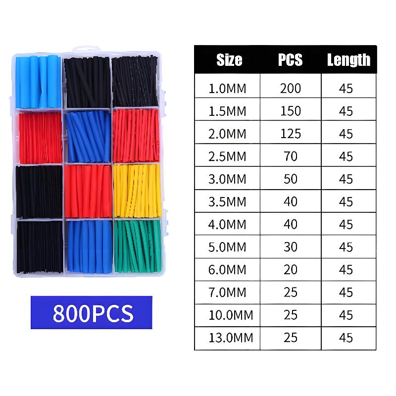 Heat Shrink Tube Set For Wire Cable Insulation Protection Assorted Colors And Black Sizes With Storage Box Diy Electrical Repair