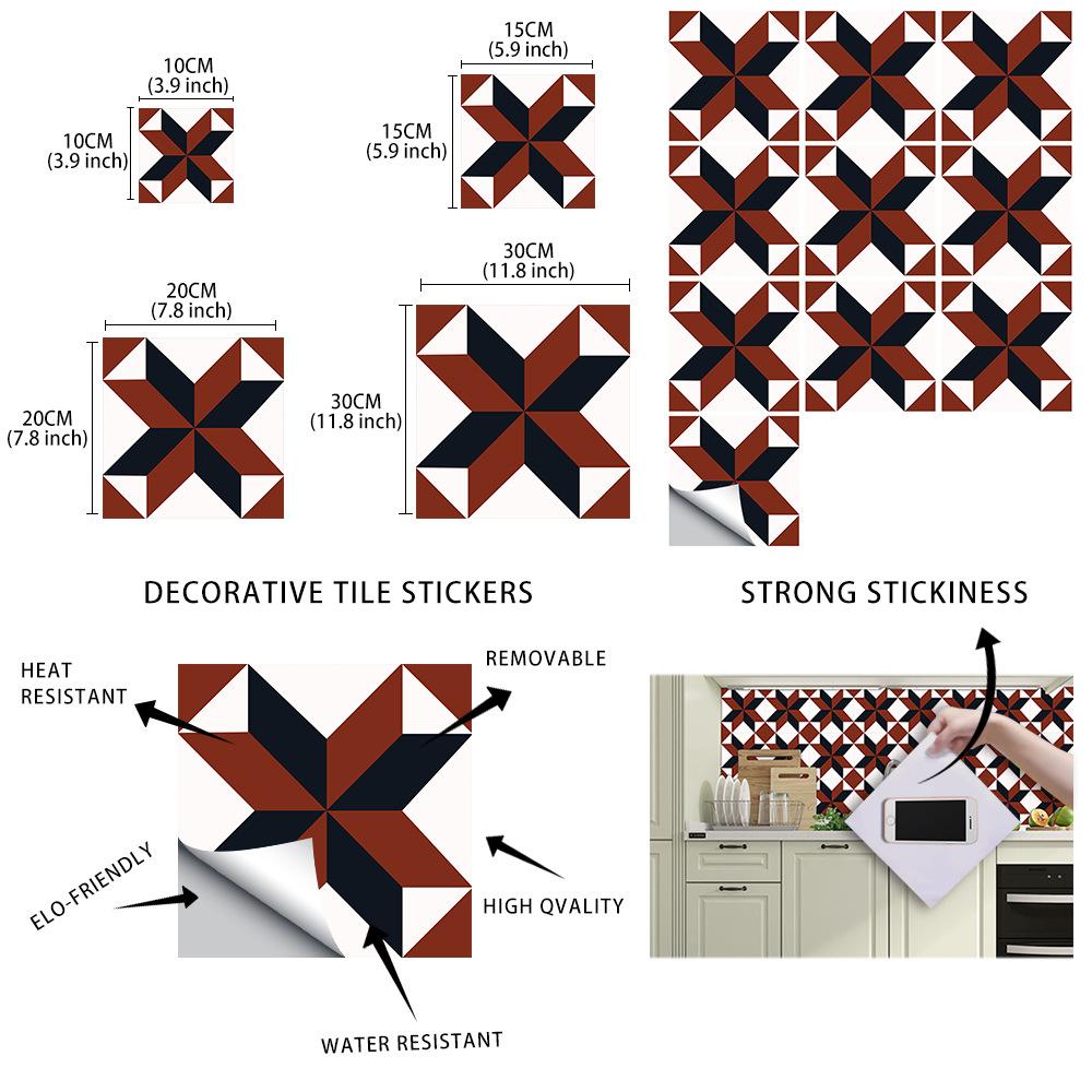 10 шт., современные геометрические бесшовные плитки, наклейки на стену для пола, обои для ремонта кухни и дома, Нескользящие износостойкие художественные наклейки на стены