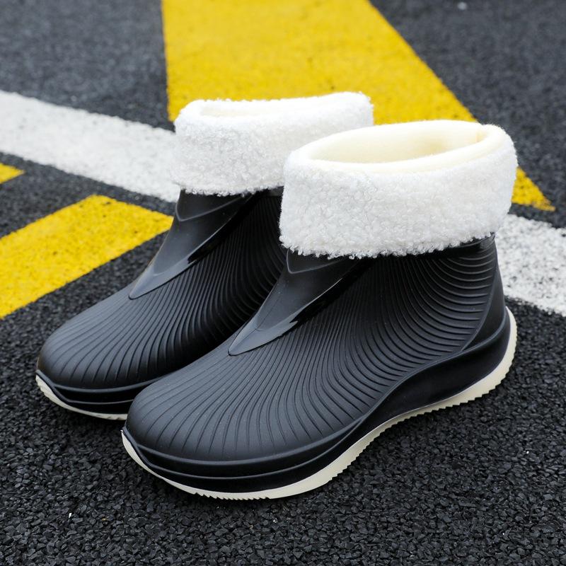 New rain shoes women's non-slip short tube waterproof shoes fashionable adult outdoor kitchen work shoes short rubber shoes