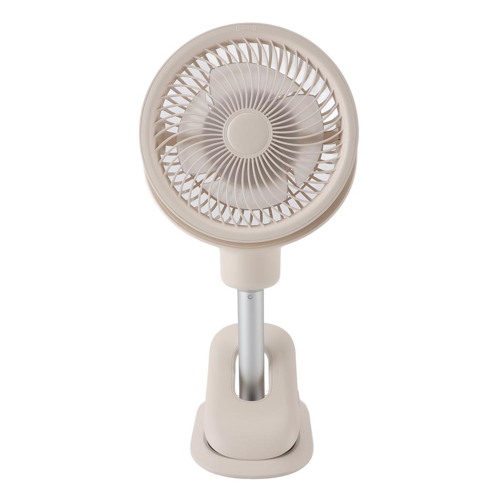 Oscillating Desk Clip On Fan Telescopic 4 Speeds Quiet USB Rechargeable Portable Small Stand Fan