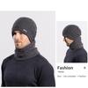 Зимняя вязаная шапка, шарф, комплект из двух предметов для мужчин и женщин, уличная защита ушей, бархатный теплый пуловер, шерстяная лыжная шапка, шапочки Skullies