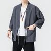 Men's Large Loose Cotton Hanfu Cardigan: Chinese-Style Summer Zen Sun Protection Top