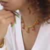 Европейская и американская мода: Креативный комплект из ожерелья и браслета с красными вишнями и стеклянными стразами
