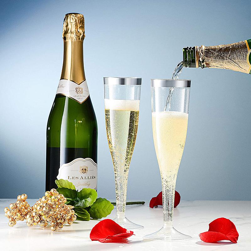 6шт одноразовые пластиковые бокалы для вина, коктейли, шампанское, вино, стаканы для стеклянных флейт