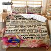 Letter Duvet Cover Set Letter Motivational Words To Son Letter Bedding Set Bedclothes Double Queen King Polyester Quilt Cover