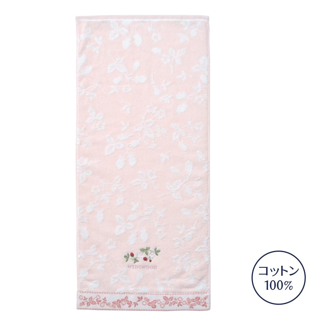 Полотенце для лица nishikawa 34X75 см, моющееся, хлопковое, пушистое, гладкое, мягкое, впитывающее, увлажняющее, пряжа, гофрированная, цвет дикой клубники, Wedgwood, розовый TT23144606