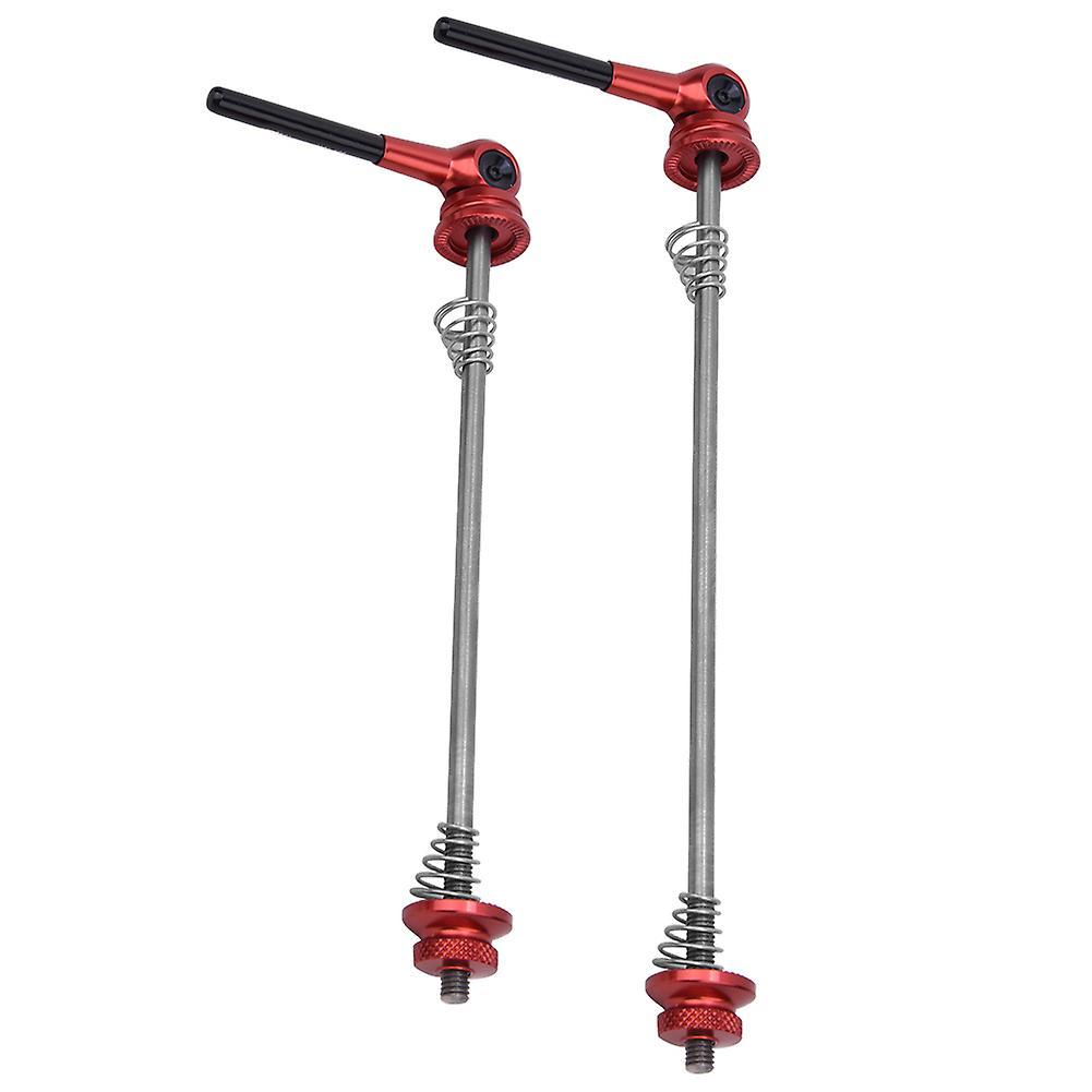 A Pair 6061 Aluminium Alloy TC4T Titanium Alloy Bike Quick Release Lever Front Rear Wheel Skewer SetRed