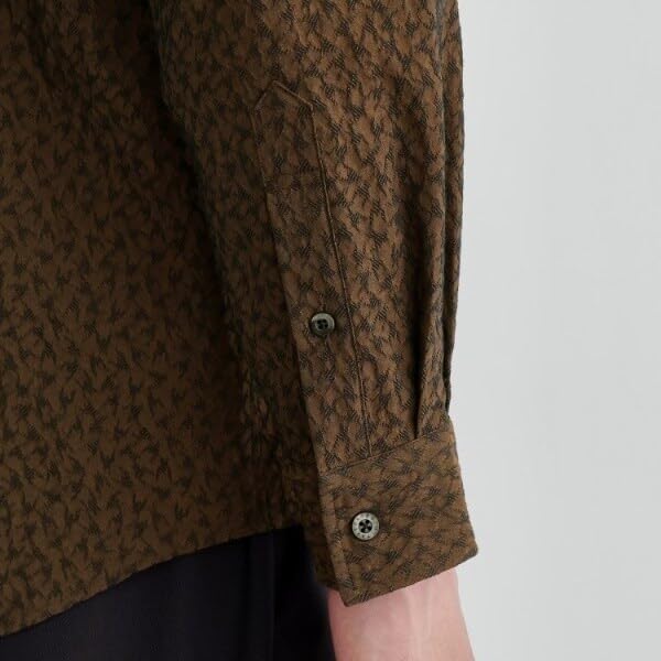 Takeo Kikuchi Повседневная Рубашка, Сделано в Dobby Houndstooth Серый 03 07084005, Япония, Рубашка Banshu-ori, Мужская, (012) (L),