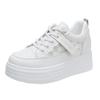 Small, Thick Soled, Height Increasing Mesh, White Shoes, Women's Summer Versatile, Breathable, Sports and Leisure Board Shoes