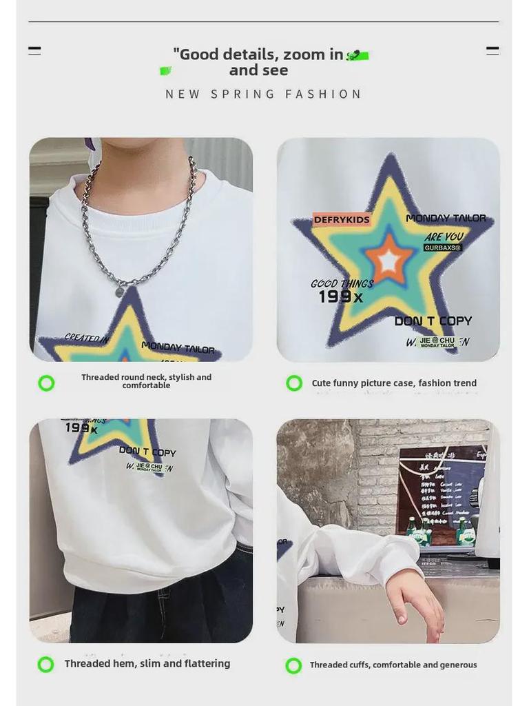 2023 Boys' Street Style Sweatshirt - Spring & Autumn Korean Trend