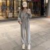 3 Pcs/Set Women Fall Tracksuit Sleeveless Vest Hooded Long Sleeve Zip-up Coat Elastic Waist Ankle-banded Trousers Daily Wear Sport Outfit