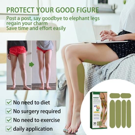 30 Pcs Leg Cellulite Reduction Patches Natural Herbal Formula Leg Slimming Shaping Moisturizing Asiatic Wormwood Breathable Gentle Skin Care Patches