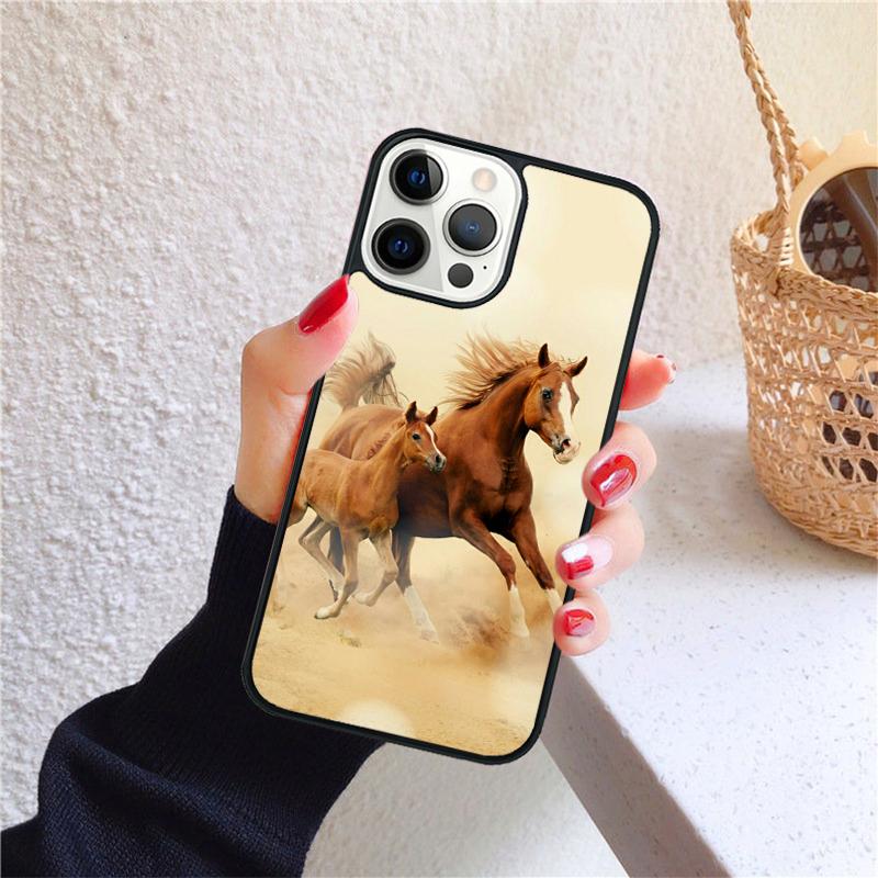 Чехол для телефона Running Black Quarter Horse для iPhone 17 Air 16 PRO MAX 15 14 PLUS 12 11 13 Чехол Fundas Shell coque