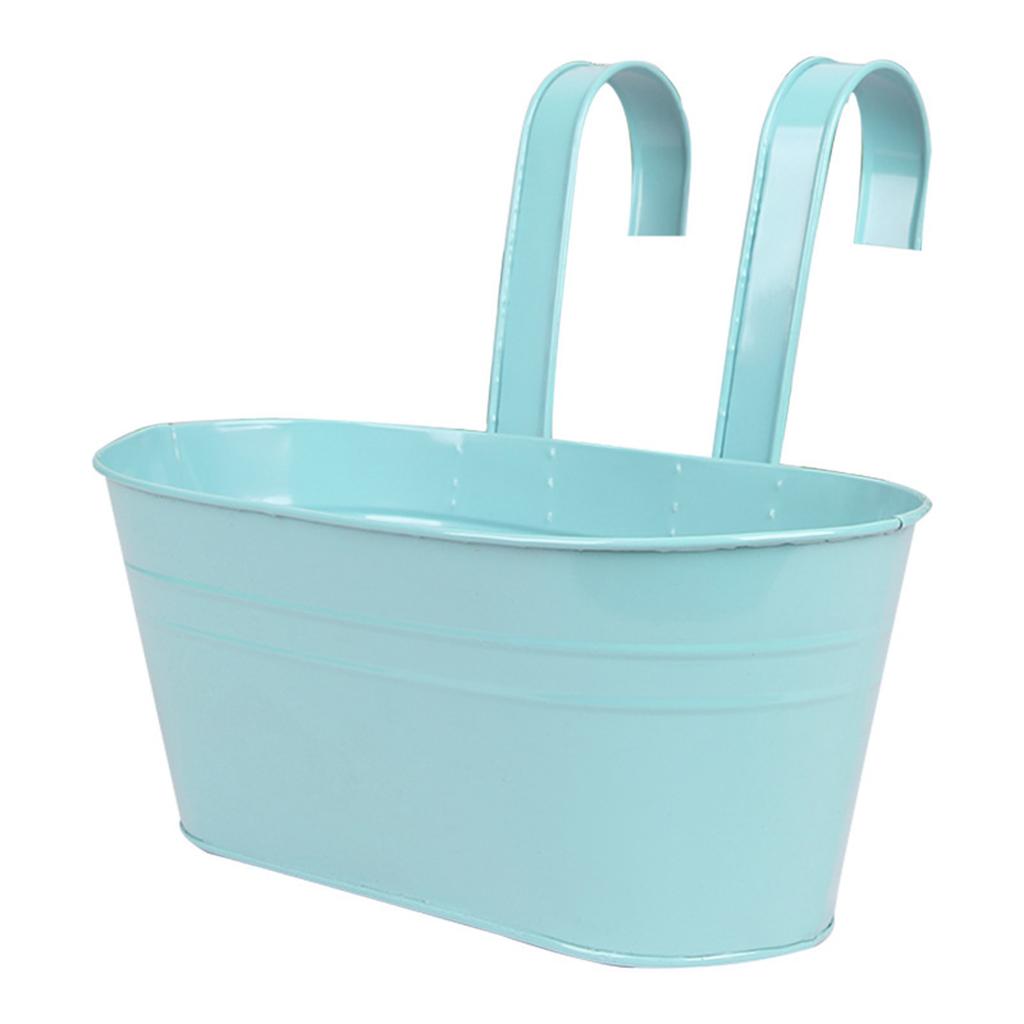 Настенные подвесные цветочные горшки со съемным двойным крючком, металлическое ведро-кашпо для перил, забора, балкона, садовые украшения