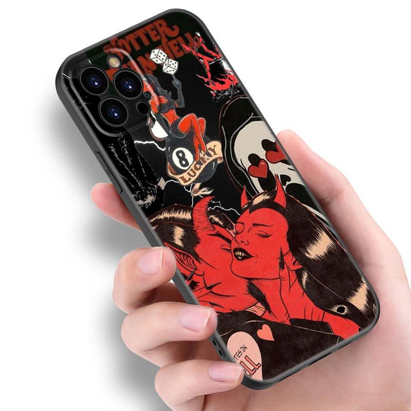 Чехол для телефона с коллажем из фильмов ужасов для Apple iPhone 12 13 Mini 11 14 15 Pro Max 7 8 Plus X XR XS SE 2020 2022, черный силиконовый чехол