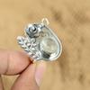 Natural Moonstone 925 Silver Multi Stone Flower Adjustable Ring For Women