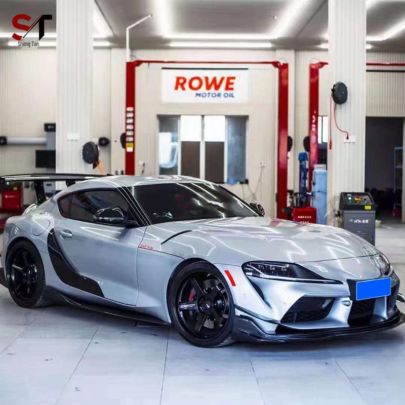 Комплект карбонового обвеса для Toyota Supra A90/A91 - Стиль VRS: Передний сплиттер, Задний сплиттер, Пороги, Задний спойлер, Задние угловые бамперы