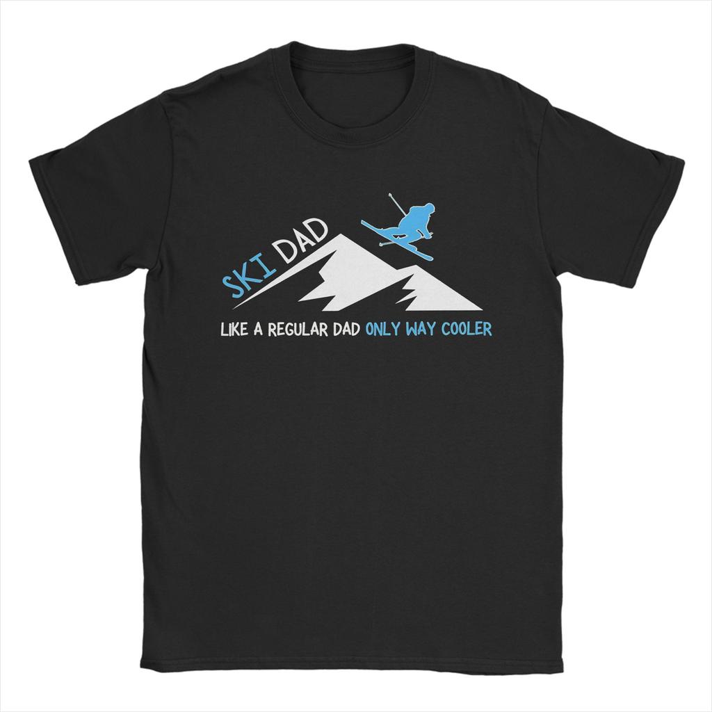 Ski Dad Funny Cute Winter Skiing TShirt Beach 100 Cotton T Shirts For Mens Fashion Design Shirt ShortSleeved Y2K Fun Top Tees