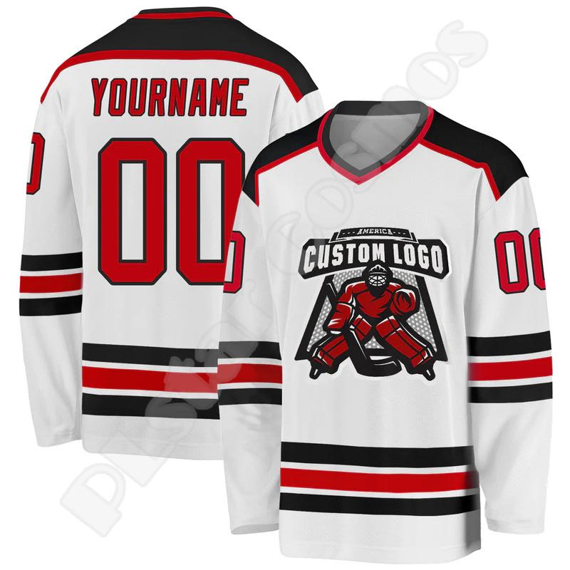 Hockey Jersey Custom Name Team Logo Number Colorful Pullover Vintage Retro Long Sleeves 3DPrint Harajuku Casual Sweatshirts X10