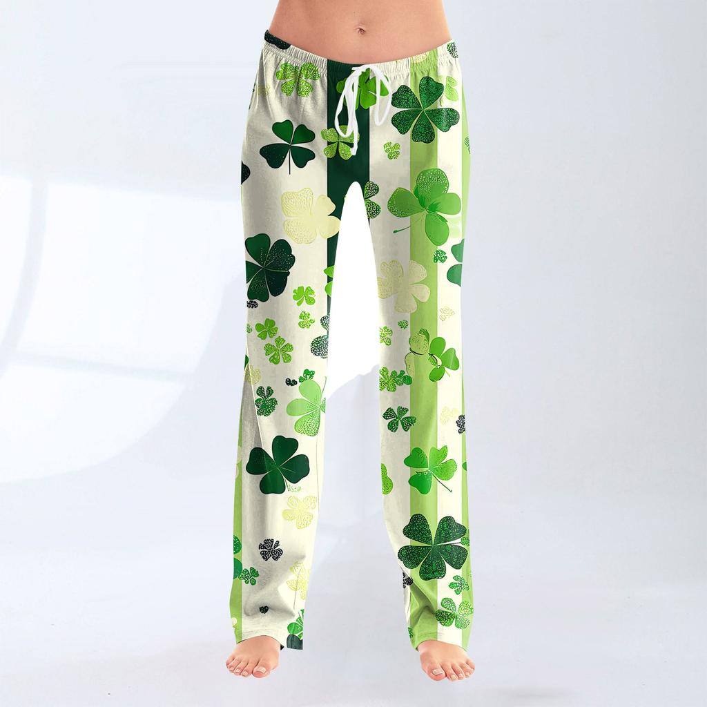 Women's Fashion Loose Casual St. Patrick's Day Printed Casual Pants
