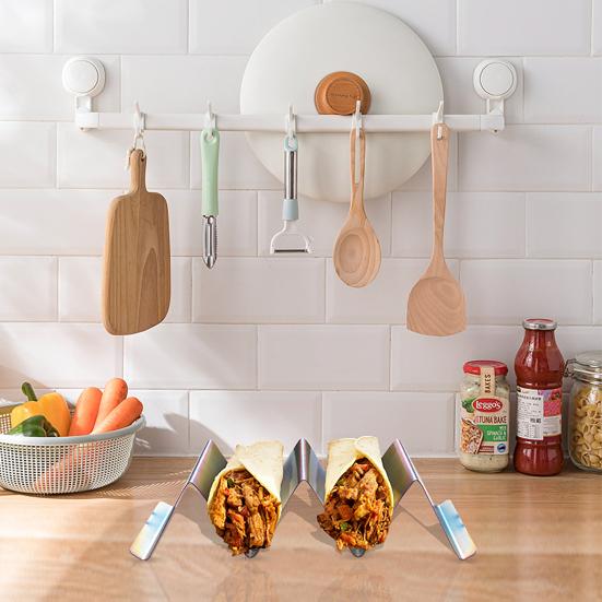 Taco Holder Smooth Surface Convenient Stainless Steel Mexican Food Display Stand Home Supplies