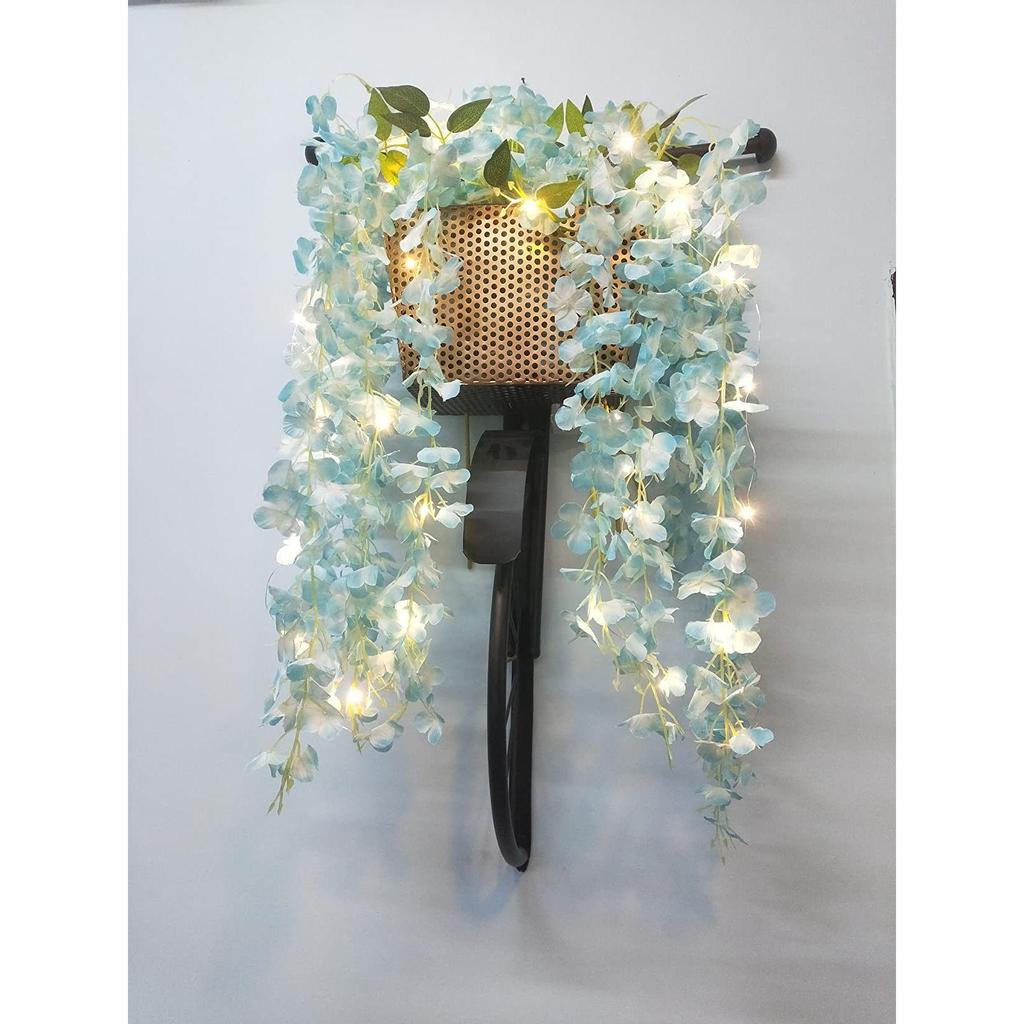 Настенный подвес из кованого железа для книг, декоративный цветочный узор - (Черный, средний) 76,2 x 53,3 сантиметра, металл