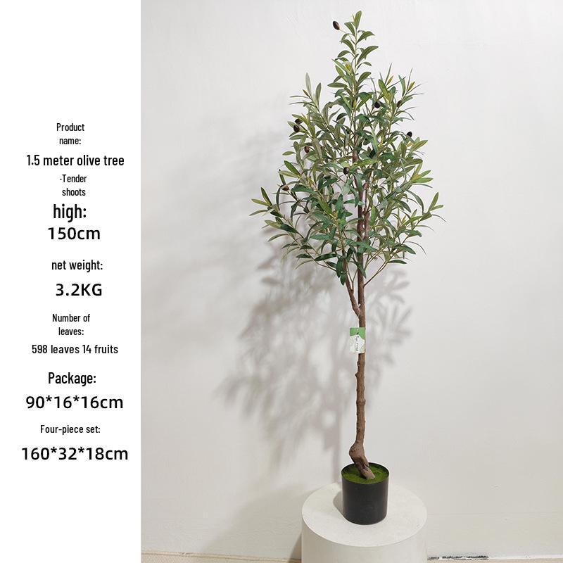 Olive Tree Potted Plant - Indoor Decor Simulation for Living Room