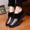 Winter Cotton Shoes, Middle-aged and Elderly Women's Shoes, Flat-bottomed Plus Velvet Warm Leather Shoes for The Elderly, Soft-soled and Non-slip