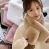 New Autumn/Winter Plush Warm Scarf for Girls Cute Korean Fashion Imitation Rabbit Fur Scarf Thickened Outdoor Windproof Scarfs
