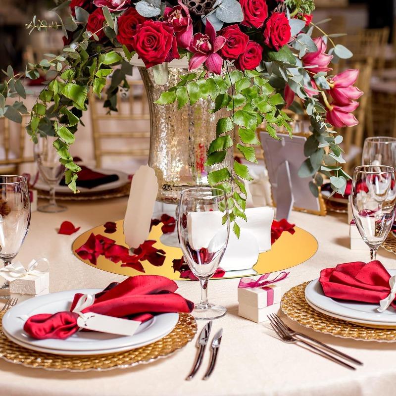 1pc Acrylic Round Mirrors for Tables Centerpieces Circle Mirrors Candle Plates for Wall Wedding Table Centerpieces