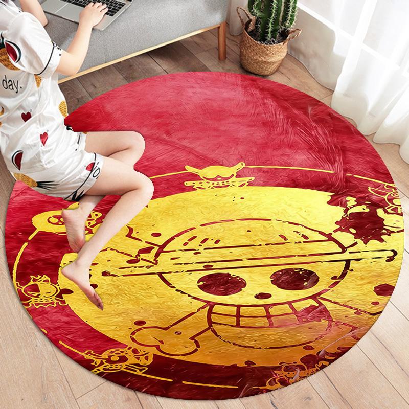 Luffy D Round Area Rug Carpet Rug For Living Room Bedroom Sofa Playroom Decor Nonslip Floor Mat
