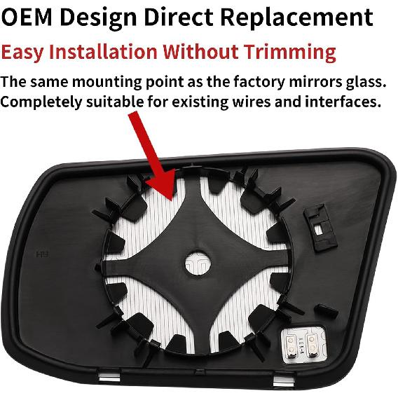 Замена зеркала со стороны пассажира для Nissan Altima 2013 2014 2015 2016 2017 2018 Sentra 2013 2014 2015 2016 2017 2018 - Зеркальное стекло с правой стороны,